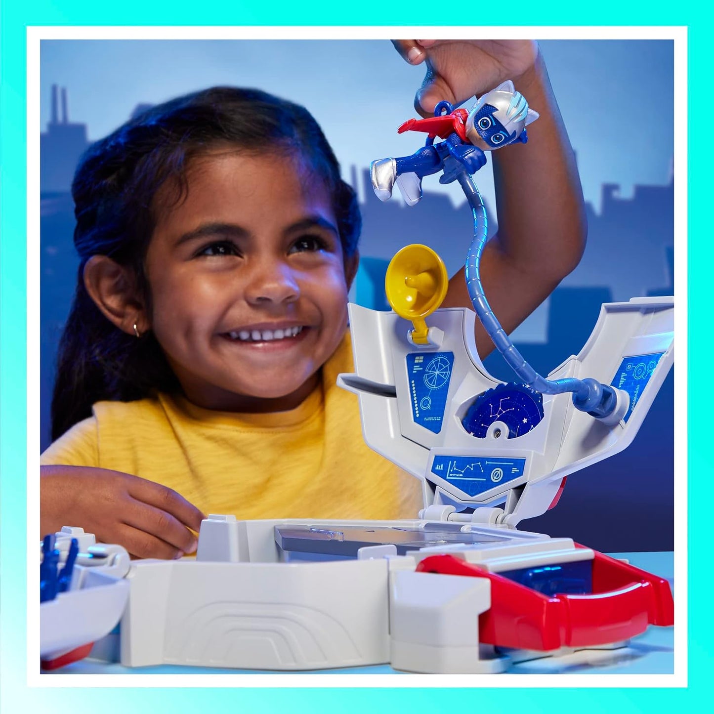 PJ Masks Conjunto Power Heroes PJ Power Q com Carro e Boneco, Brinquedos para Meninos e Meninas