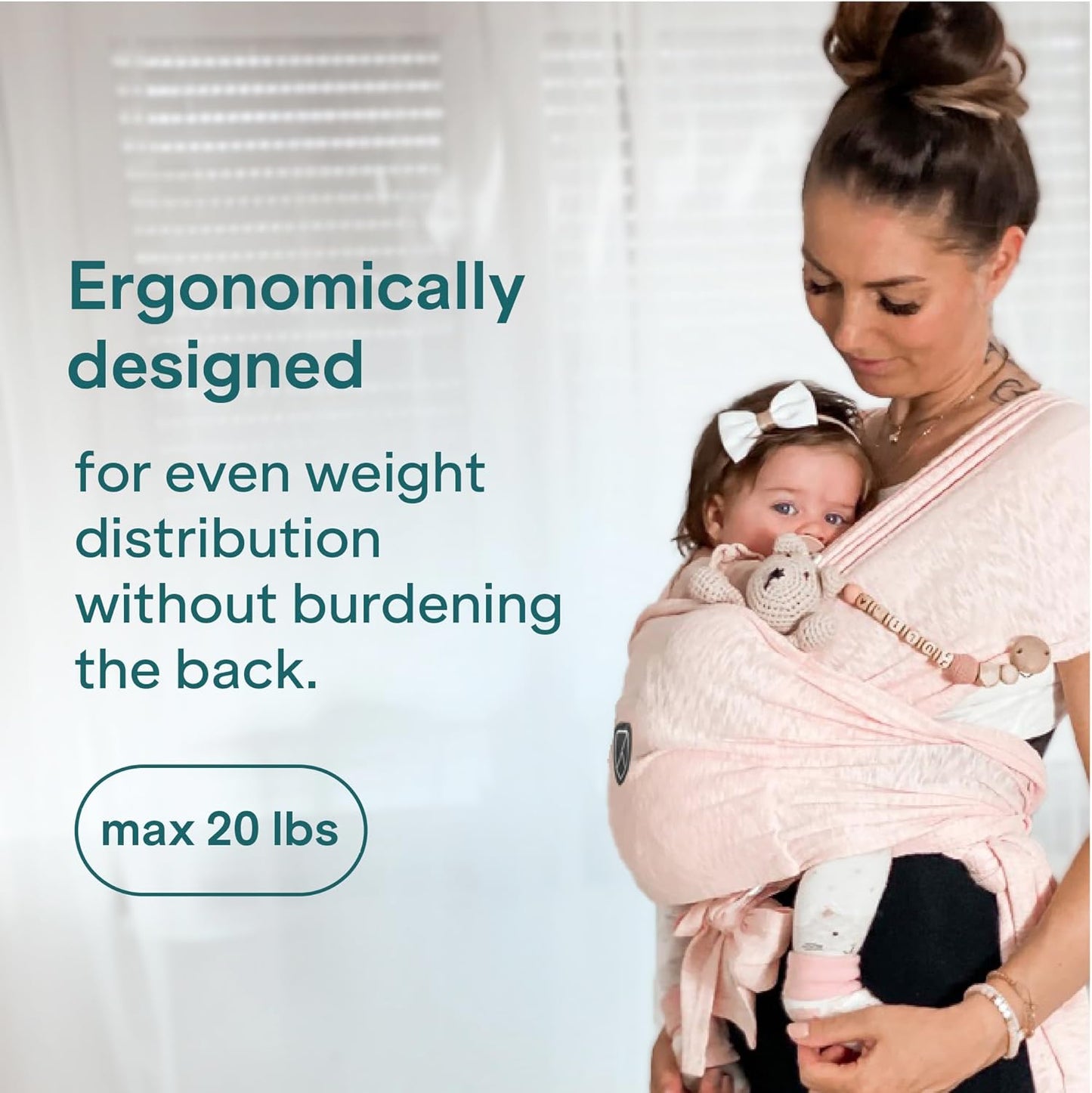 Koala Babycare Canguru para Bebê - Fácil de Usar - Suporte Ergonômico Certificado - Canguru Elástico Multiuso Adequado para Bebês de até 9 kg - Canguru para Bebê