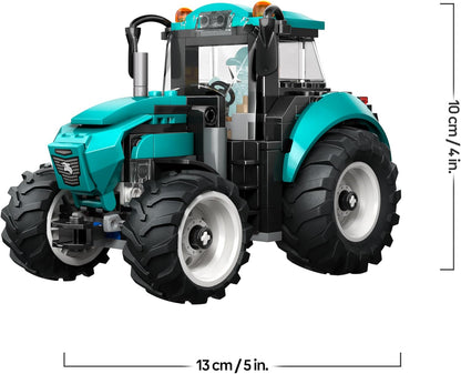 LEGO City Trator de Brinquedo - Kit de Construção de Modelo de Veículo Agrícola com Minifigura de Fazendeiro - Ideia de Presente de Aniversário para Meninos a partir de 6 Anos e Fãs de Engenharia - 60498