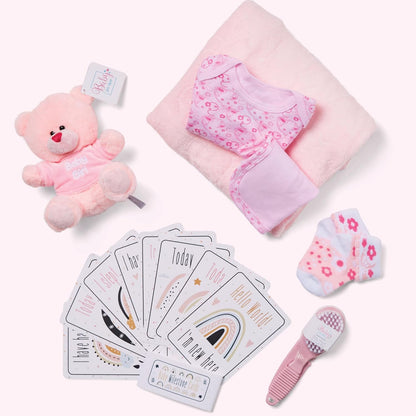 Presentes personalizados para bebês - Caixa de lembranças unissex inclui itens essenciais para bebês recém-nascidos, ursinho de pelúcia, itens essenciais para recém-nascidos e presentes para bebês