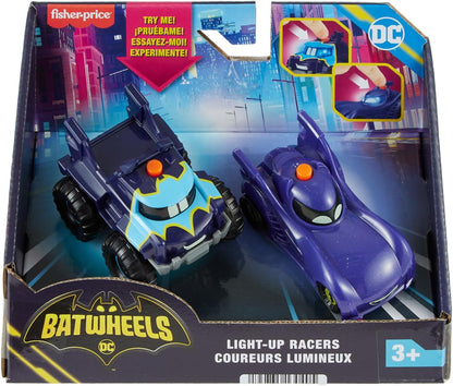 Fisher-Price DC Batwheels Carrinhos de Brinquedo com Luzes em Escala 1:55, Bam o Batmóvel e Buff, Conjunto com 2 Carrinhos, Brinquedo Infantil para Crianças a partir de 3 Anos, HML25