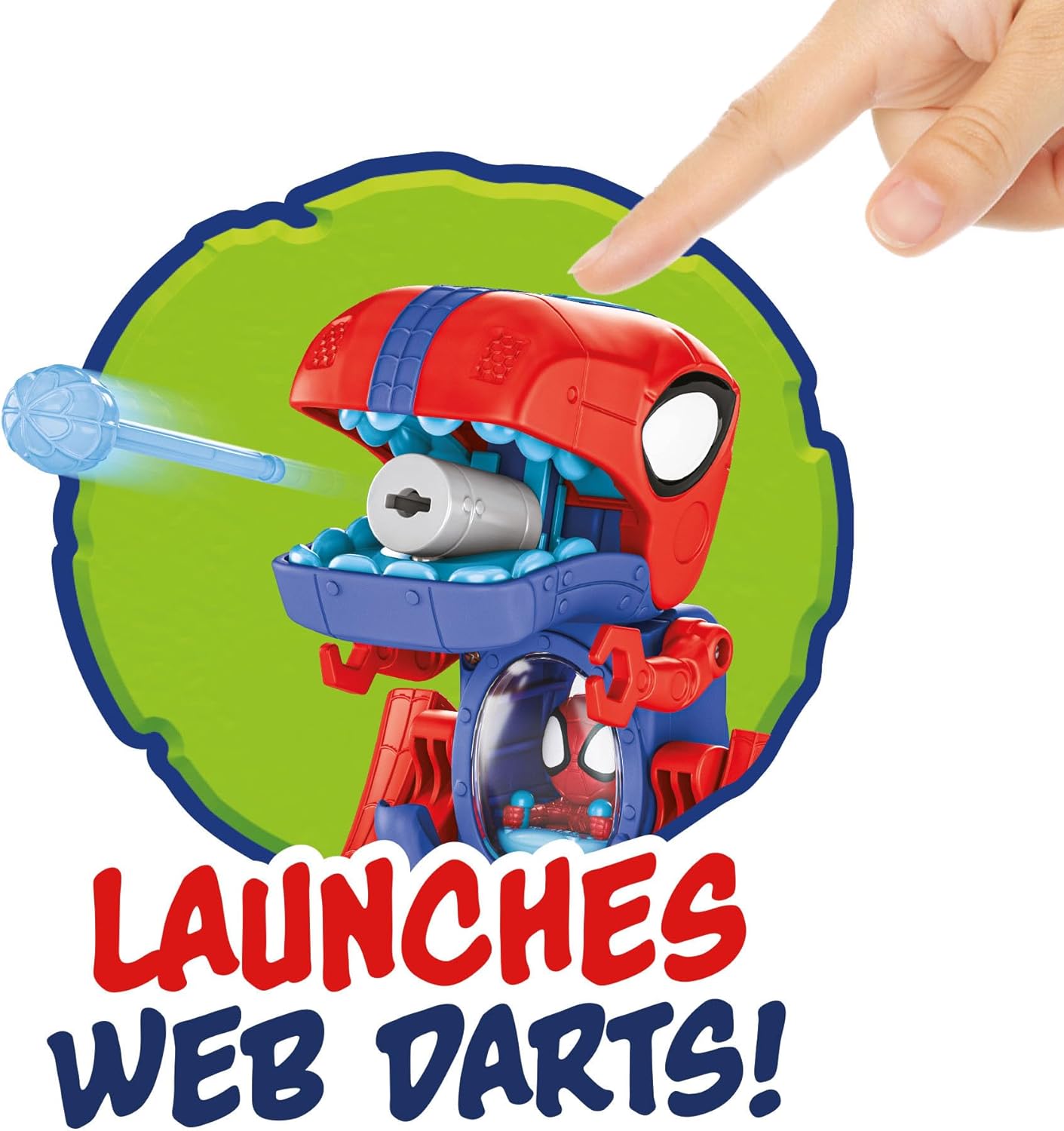 Homem-Aranha e seus Incríveis Amigos MARVEL Homem-Aranha-Rex Racer - Veículo de 20 cm com Sons que se Transforma de Veículo em Dinossauro