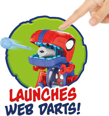 Homem-Aranha e seus Incríveis Amigos MARVEL Homem-Aranha-Rex Racer - Veículo de 20 cm com Sons que se Transforma de Veículo em Dinossauro