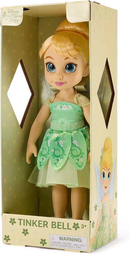 Disney Boneca Oficial da Sininho (Tinker Bell) da Store com Escova de Cabelo de Brinquedo, Peter Pan, 40,5 cm / 16 pol., Coleção Once Upon a Story, Idade 3+