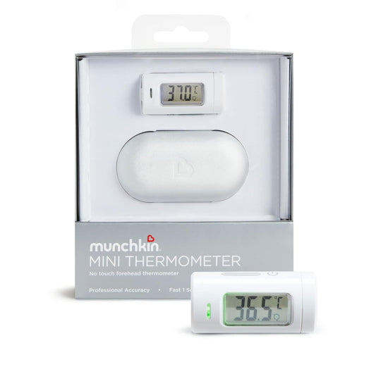 Munchkin Termômetro infravermelho | Sem contato e sem toque para bebês, com tela LCD de um botão | Compacto e prático para viagens | Temperatura corporal infantil com alerta de febre, itens essenciais para bebês