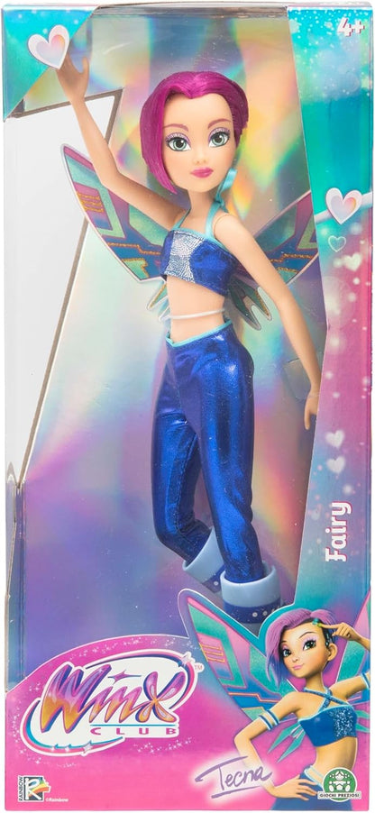 Winx Boneca Fada – Tecna com Asas Brilhantes e Articulações – Acessórios de Fada Removíveis – Visual de Transformação Inspirado em Tecnologia – Brinquedo Oficial do Clube Winx para Meninas – A partir de 4 Anos