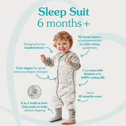 Love To Dream™ Macacão de dormir Organic Lite com pernas | Manga curta, cobertor vestível leve | 0,2 Tog Ideal para primavera e verão (24–27 °C) | Algodão lavável à máquina com almofadas antiderrapantes
