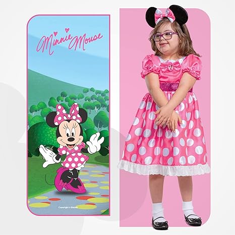DISGUISE Fantasia adaptativa oficial da Minnie Mouse rosa da Disney, fantasias adaptativas para crianças