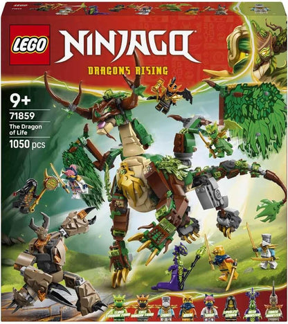 LEGO NINJAGO The Dragon of Life - Ninja Toy w/a Dragon Figure, Mini Monster Mech, 8 Minifigures and Swords - Birthday Gift for 8+ Year Old Boys & Fans - 71859