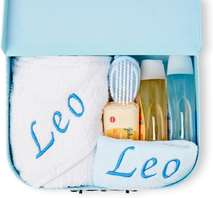 Conjunto de presentes personalizados para bebês: presentes personalizados para bebês, conjunto de banho para bebês, presentes personalizados para recém-nascidos, itens essenciais para recém-nascidos