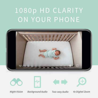 Owlet Monitor de bebê com câmera | Câmera WIFI com áudio bidirecional e visão noturna | Feed ao vivo em tempo real direto para o seu smartphone