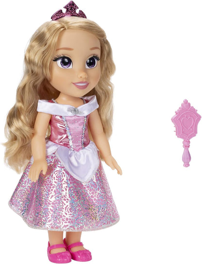 Disney Boneca Princess My Friend Aurora 35 cm Olhos Com Brilho Cintilante, Vestido De Princesa Removível, Tiara, Sapatos Fáceis De Calçar E Tirar
