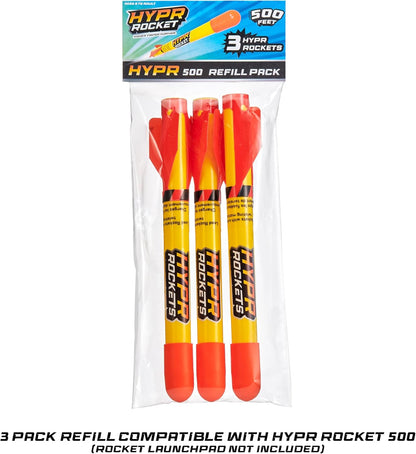 UAU! COISAS - HYPR Rocket 500, o selo voador mais alto para lançar foguetes, voa até 152 metros, 3 foguetes, jardim ou quintal ao ar livre, brinquedos e presentes para crianças, famílias, meninos e meninas