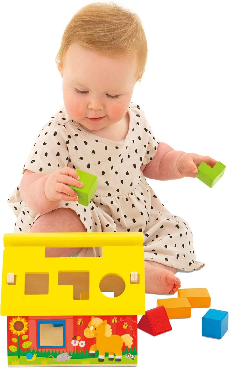Galt Toys, Post and Play Barn, Classificador de Formas de Madeira, Brinquedo de Desenvolvimento, Idades 1 Anos ou Mais