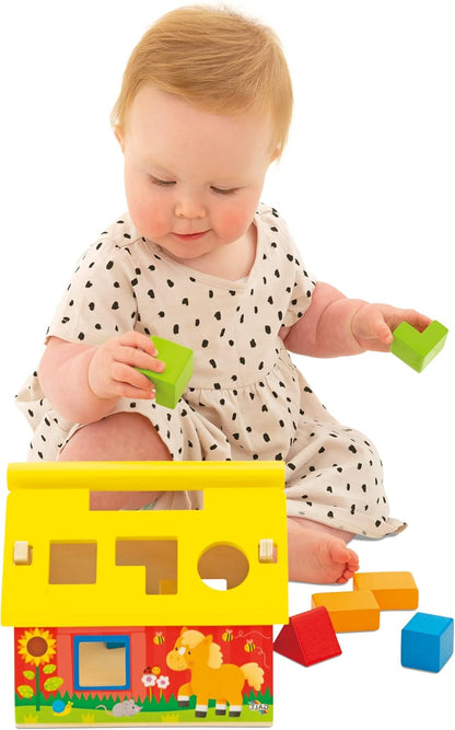 Galt Toys, Post and Play Barn, Classificador de Formas de Madeira, Brinquedo de Desenvolvimento, Idades 1 Anos ou Mais