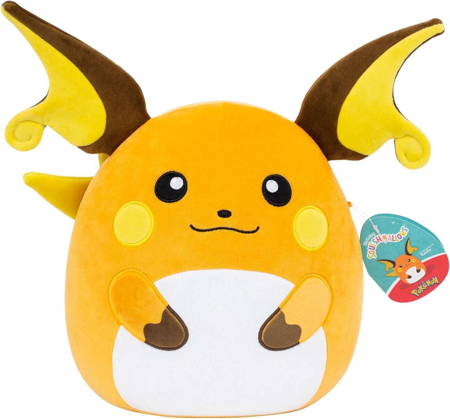 Squishmallows Pelúcia Original Pokémon Raichu de 10 Polegadas | Pelúcia Oficial Jazwares Ultramacia (Tamanho Médio)