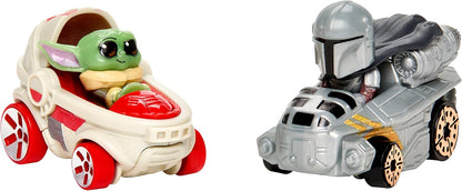 Hot Wheels RacerVerse, Conjunto de Pista de Corrida Grogu's Great Race, Conjunto de Pista Star Wars com Carrinhos Hot Wheels de Metal Fundido Inspirados em Star Wars: Grogu e The Mandalorian, HPL32