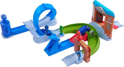 PJ Masks Pista de Corrida Rival Racers Simba 109402229 com Looping, incluindo Catboy e seu Cat-Carro, o Ônibus Ninja e 25 peças de pista.