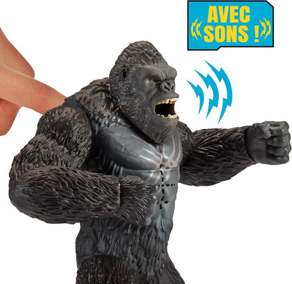 Godzilla x Kong: The New Empire, brinquedo autêntico de figura de ação Battle Roar Kong de 7 polegadas, personagem icônico do filme colecionável em embalagem exclusiva de edição limitada, brinquedo adequado para maiores de 4 anos