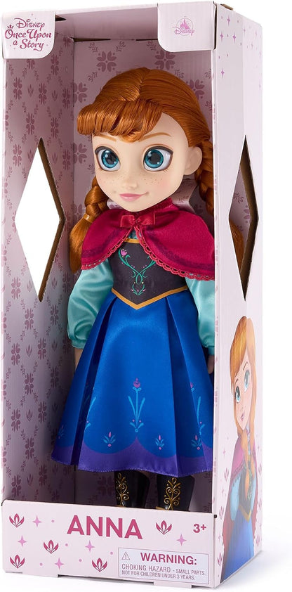 Disney Boneca Oficial Anna da Store com Escova de Cabelo de Brinquedo, Frozen, 40,5 cm / 16 pol., Coleção Once Upon a Story, Idade 3+