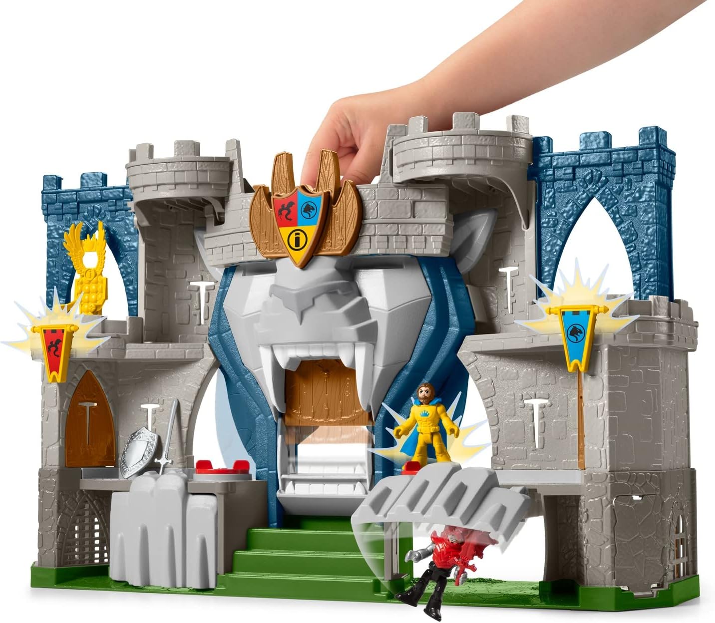 Fisher Price Imaginext Castelo do Reino do Leão - Conjunto de Brinquedo com Tema Medieval e Figuras para Crianças em Idade Pré-escolar de 3 a 8 Anos, Cores Variadas, 0194735009640