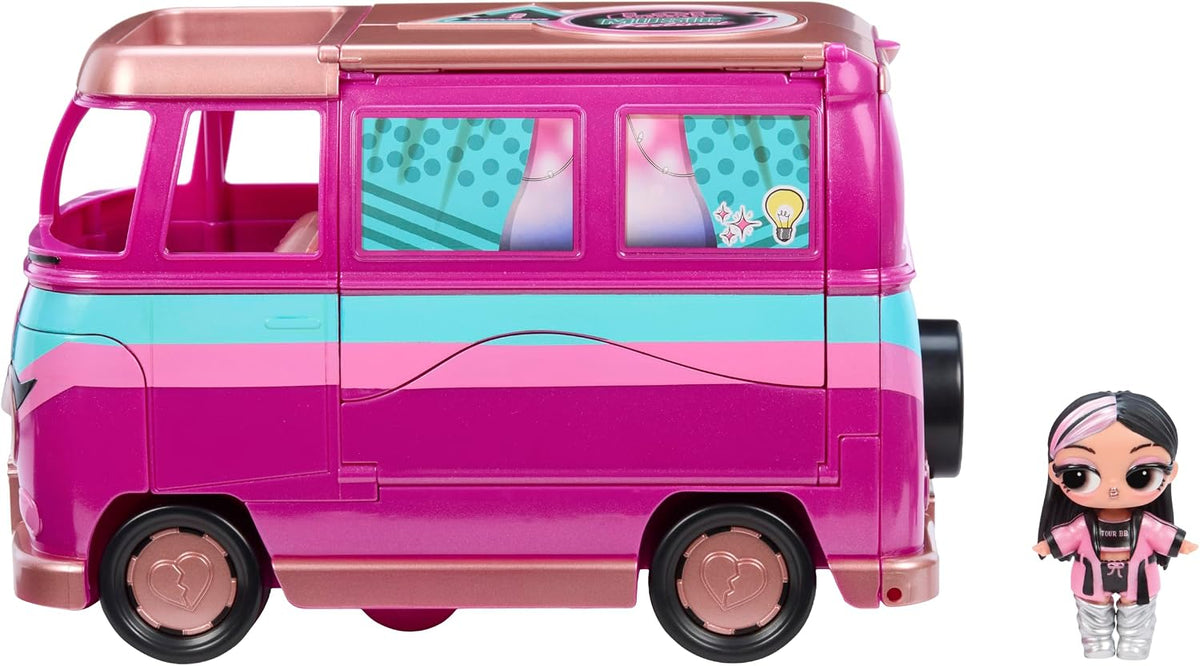 L.O.L. Surprise! Ônibus de Turnê do Festival de Música  – Conjunto 5 em 1 com Boneca Exclusiva, Acessórios Musicais e Móveis, Mais de 20 Itens Inclusos, Para Crianças a Partir de 4 Anos
