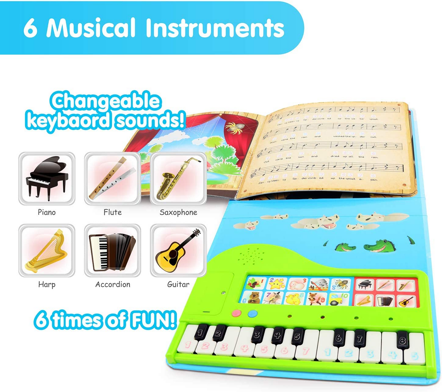 BEST LEARNING Meu primeiro livro de piano - brinquedo musical educacional para crianças de 3 a 5 anos - presente de aniversário ideal para meninos ou meninas de 3 e 4 anos