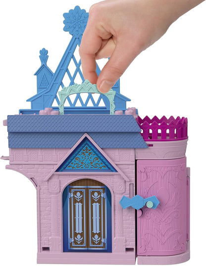 Mattel Disney Frozen Storytime Stackers – Castelo de Arendelle da Anna | Mini-boneca articulada da Anna, figura do Olaf e conjunto de casa de bonecas empilhável com 7 acessórios, inspirado em Disney Frozen, JDP65