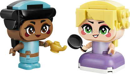 LEGO|Disney Princesas Miniatura Jasmine e Rapunzel - Brinquedo Colecionável com 2 Mini Bonecas e Acessórios, incluindo uma Lâmpada Mágica - Pequeno Presente para Meninas e Fãs a partir de 5 Anos - 43303