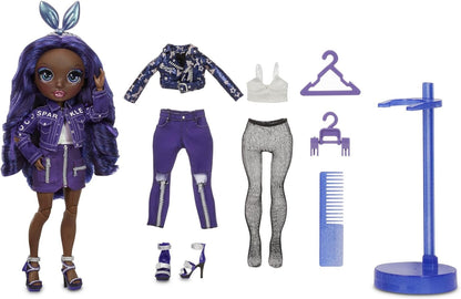 Boneca Fashion Rainbow High Fashion - Krystal Bailey - Boneca com tema índigo, roupas de luxo, acessórios e suporte para boneca Fashion Série 2 para meninas a partir de 6 anos