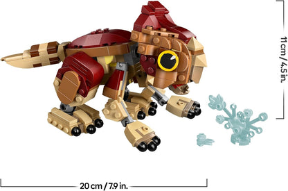 LEGO Jurassic World Bebê Dinossauro Dolores: Aquilops - Figura de Dinossauro de Brinquedo para Brincar e Exibir - Inclui uma Planta com Flores - Presente para Meninos e Meninas a partir de 7 Anos e Fãs do Filme Renascimento - 76970