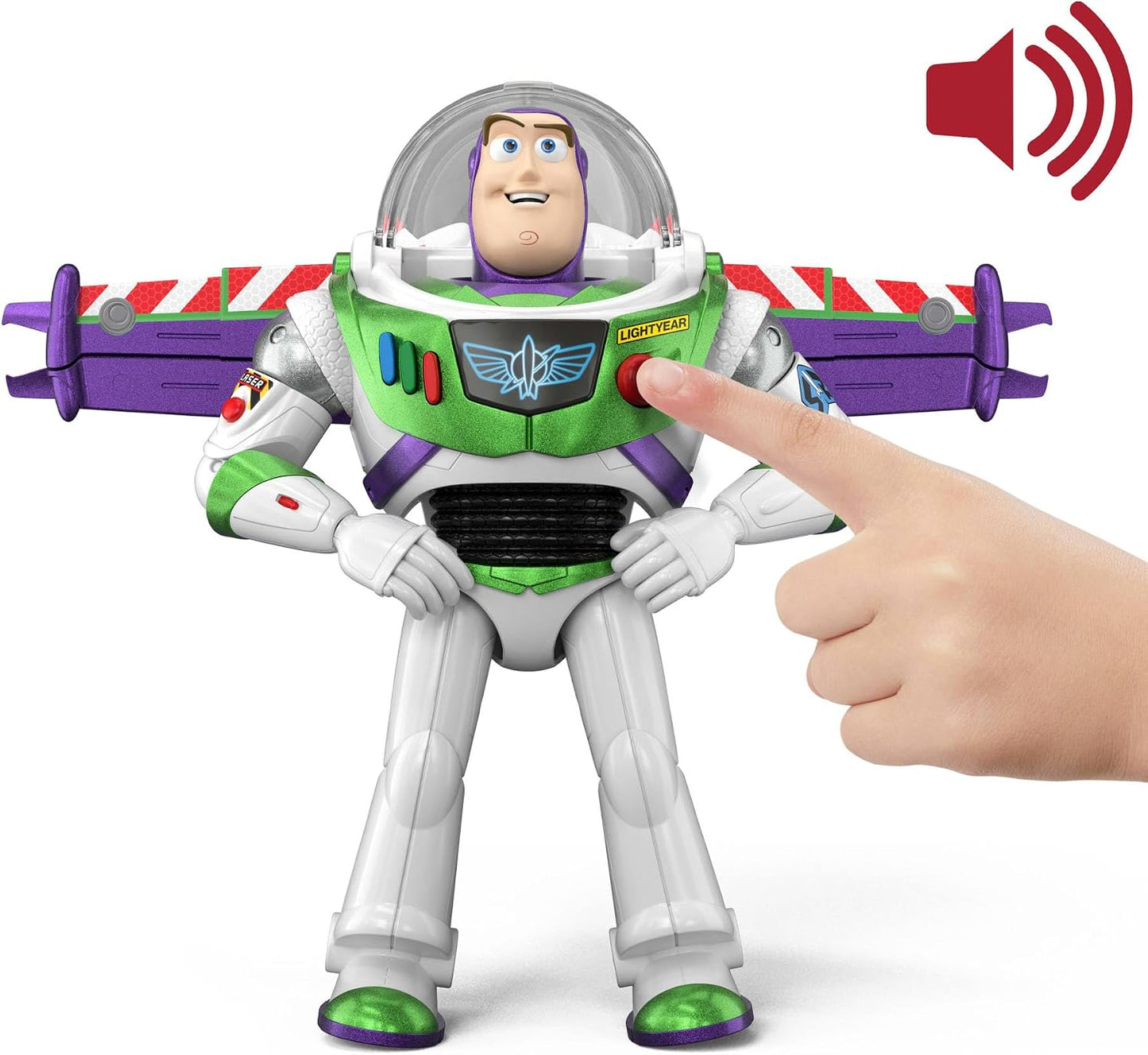 Mattel Disney e Pixar Toy Story 5 Buzz Lightyear Modo de Voo Hi-Tech | Ativação de Asas Móveis, Boneco de 30 cm, Mais de 35 Sons e Frases do Filme, JKL97