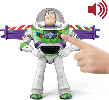 Mattel Disney e Pixar Toy Story 5 Buzz Lightyear Modo de Voo Hi-Tech | Ativação de Asas Móveis, Boneco de 30 cm, Mais de 35 Sons e Frases do Filme, JKL97