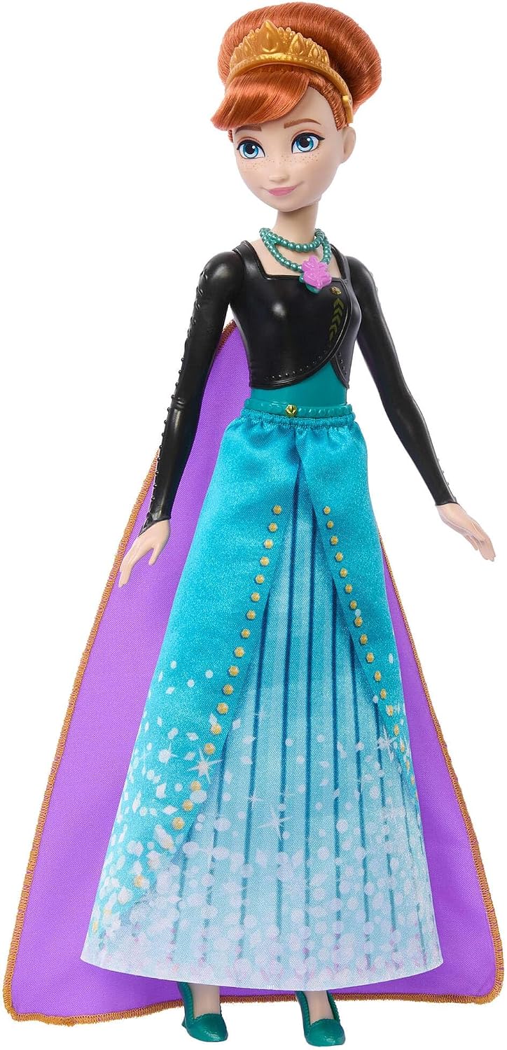 Mattel Conjunto de Boneca Fashion Anna Disney Frozen 2 – Gire e Revele | 8 Surpresas, incluindo caixa de joia em formato de floco de neve, anel para a criança, acessório Gale e 8 peças para brincar; articulada e colecionável, JJY37