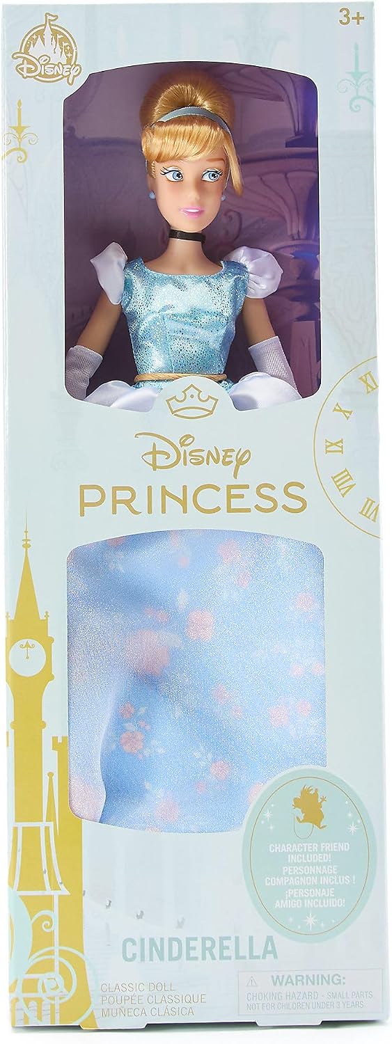 Disney Boneca Clássica Oficial da Cinderela Store para Crianças, 30 cm, Articulada, com Lindo Vestido de Baile e Amigo Surpresa – Indicada para Maiores de 3 Anos