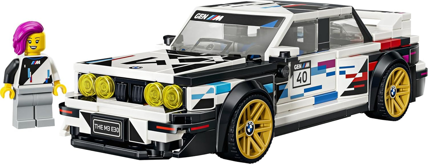LEGO Brinquedo Speed Champions BMW M3 (E30) – Kit de Modelo com Minifigura de Piloto Colecionável – Ideia de Presente de Aniversário para Meninos a partir de 9 Anos e Fãs de Automobilismo – 77263