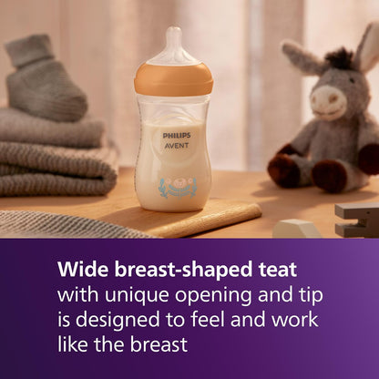 Philips Mamadeira Avent Natural Response – 260 ml, com bico de fluxo médio (fluxo 3), estampa de plantas da floresta, SCY903/74