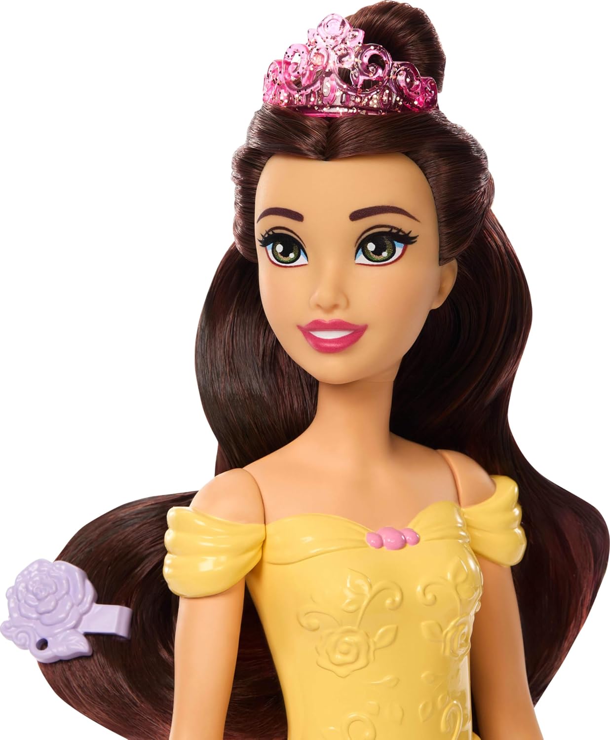 Mattel Boneca Disney Princess Bela e Cachorrinho com Manchas que Mudam de Cor | Inclui figura de cachorro para dar banho e cuidar, com banheira, escova e acessórios de cabelo; inspirado no filme da Disney (JFC42)