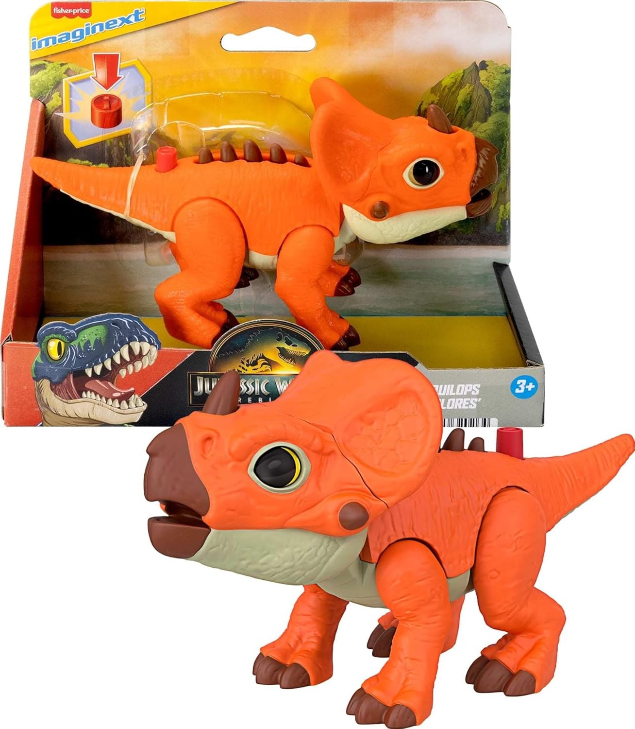 Fisher-Price Imaginext Jurassic World: Rebirth - Figura de Ação de Dinossauro com Movimento Ativado por Crianças e Espinhos Crescentes, Brinquedo Aquilos de 19,7 cm (7,75 polegadas), JGP99