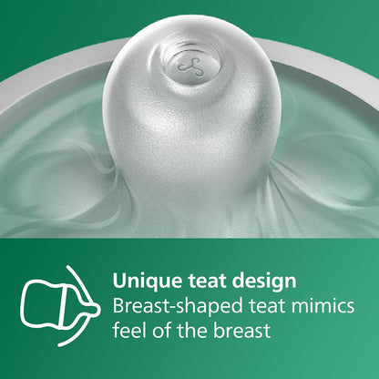 Philips Mamadeiras de vidro Avent Natural Response, 240 ml, com bicos de fluxo médio (fluxo 3), pacote com 2 unidades, SCY933/02