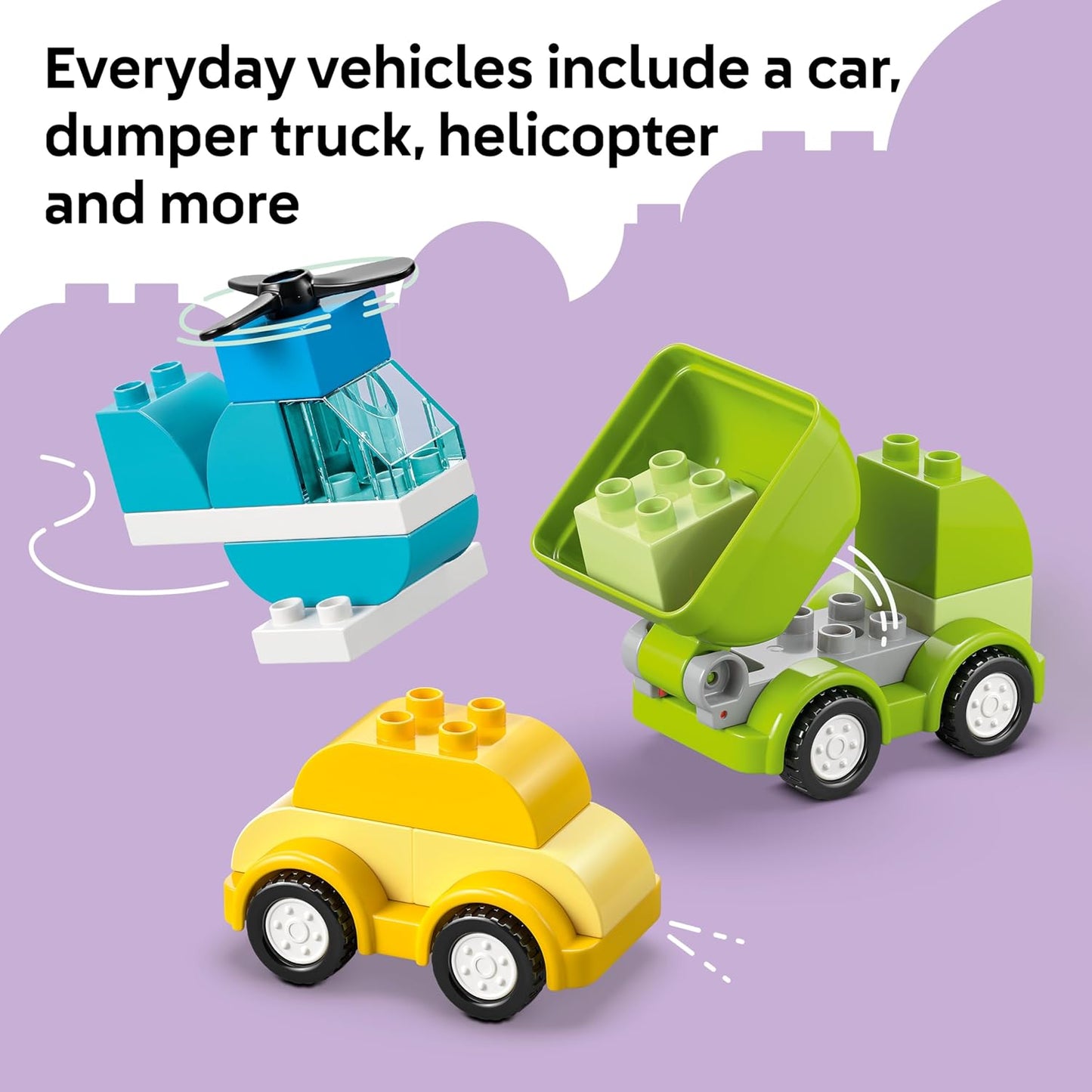 LEGO DUPLO Veículos Criativos - Brinquedo Educativo de Classificação para Crianças com Carros e Caminhões - Conjunto para Desenvolvimento da Coordenação Motora Fina - Presente de Aniversário para Bebês a partir de 1 Ano, Meninos e Meninas - 10474