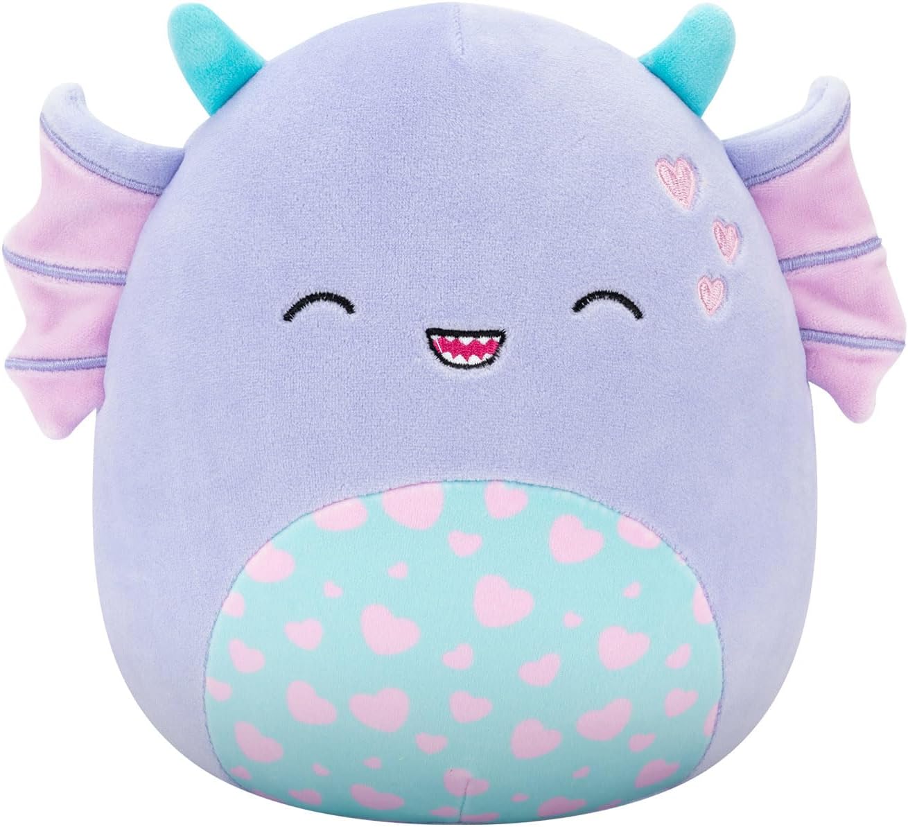 Squishmallows Original Strobe de 7,5 polegadas, o monstro roxo do pântano com corações de pelúcia dos namorados