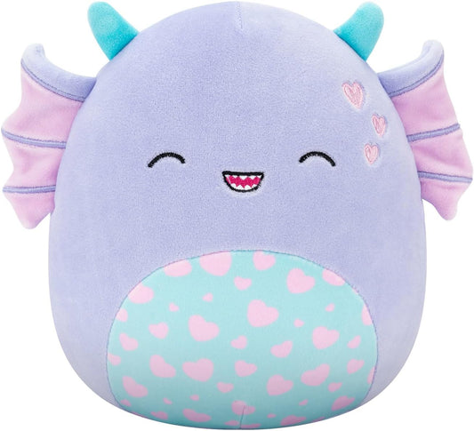 Squishmallows Original Strobe de 7,5 polegadas, o monstro roxo do pântano com corações de pelúcia dos namorados