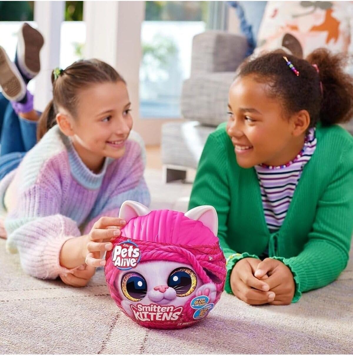 Pets Alive Smitten Kittens Ginger, Gatinho de Pelúcia Surpresa, Pelúcias Ultra Macias, Brinquedos Interativos para Animais de Estimação, Gatinho Eletrônico para Animais de Estimação, Idades 3+ (Ginger)