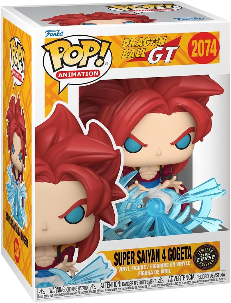 Funko Pop! Animation: Dragon Ball GT - Gogeta S - Chance de 1/6 para variante rara de Chase - Brilha no escuro - Figura colecionável de vinil - Ideia para presente - Produtos oficiais - Brinquedos para crianças e adultos