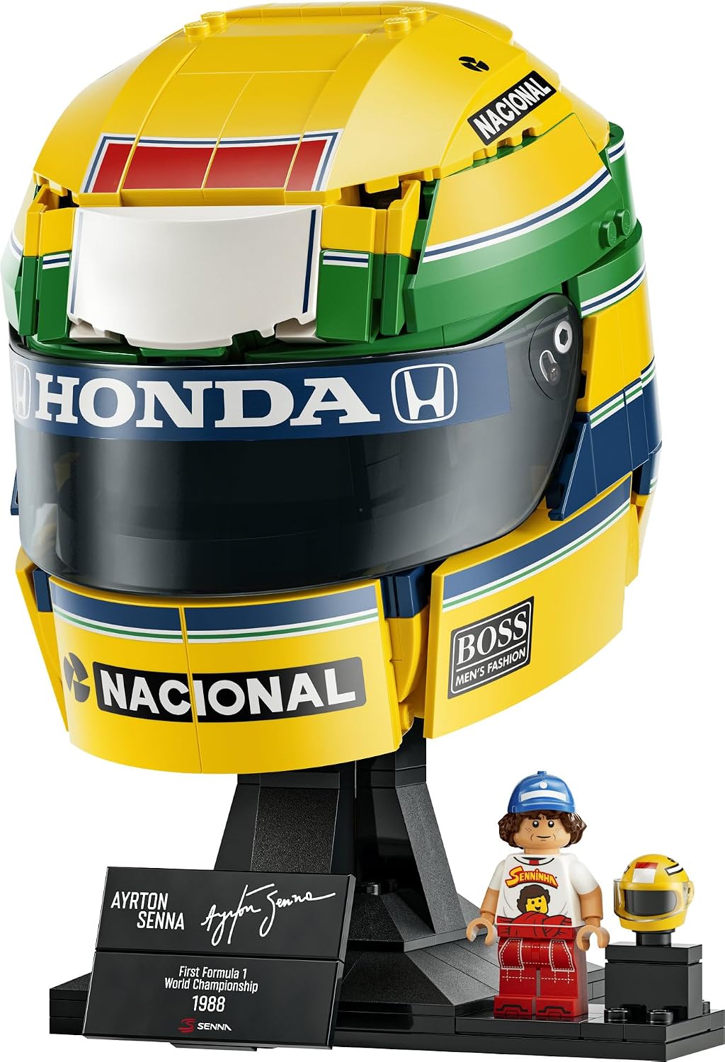 LEGO – Capacete de Ayrton Senna 43024 | Conjunto para meninos e meninas a partir de 14 anos, modelo para exibição, minifigura colecionável, produto de Fórmula 1, ideia de presente...