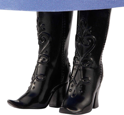 Mattel Boneca Disney Frozen Anna com Visual do Primeiro Filme | Boneca Articulada com Traje de Viagem Característico (Capa, Saia e Botas) e Cabelo Trançado, Inspirada em Disney Frozen, HLW49