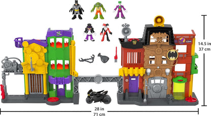 Fisher-Price Brinquedo Imaginext DC Super Friends Batman, Conjunto de Brinquedo Beco do Crime com Figuras e Acessórios para Crianças em Idade Pré-escolar a partir de 3 Anos