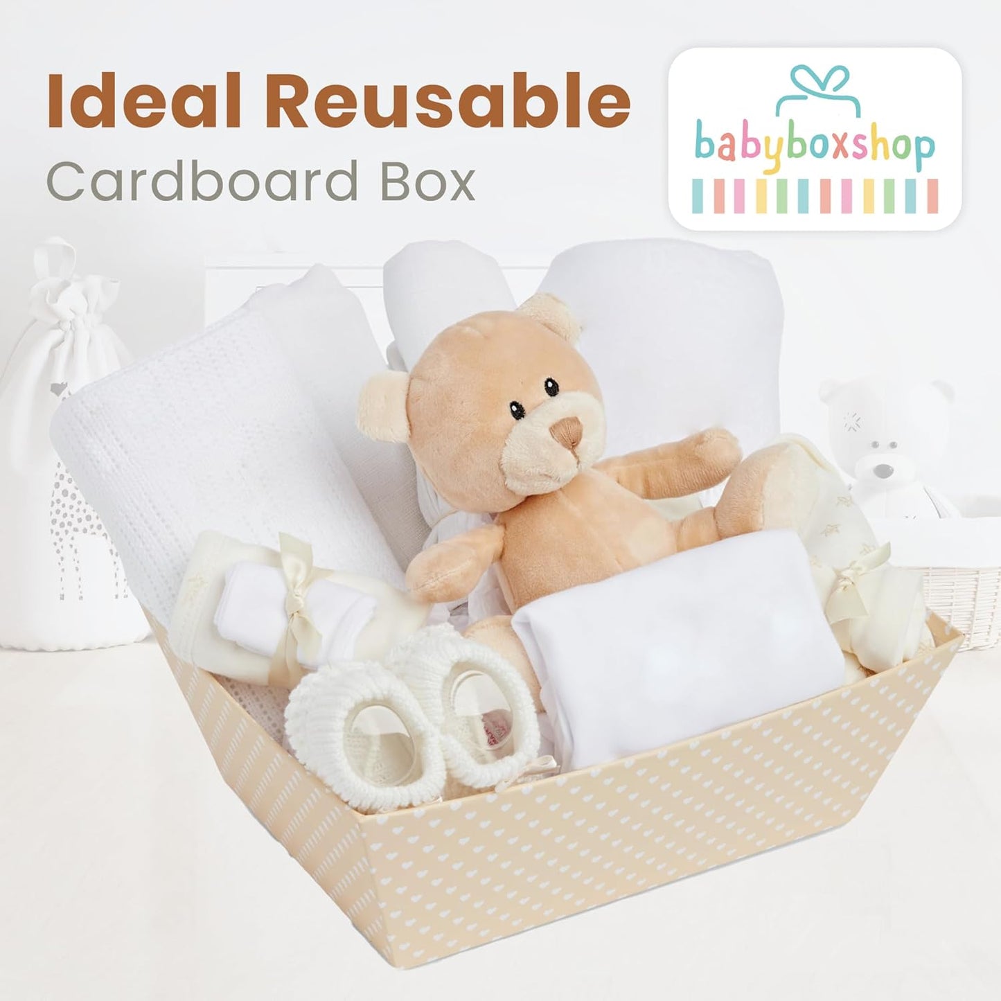 Conjunto de presentes para bebês meninos - 12 itens essenciais para recém-nascidos - Presentes ideais para chá de bebê para meninos, Baby Box Shop Conjunto de presentes personalizados para bebês meninos - 12 presentes