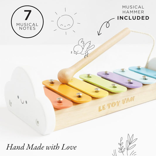 Le Toy Van – Xilofone Musical de Madeira | Brinquedo musical colorido para meninas e meninos com 7 notas sonoras deliciosas - adequado para maiores de 18 meses